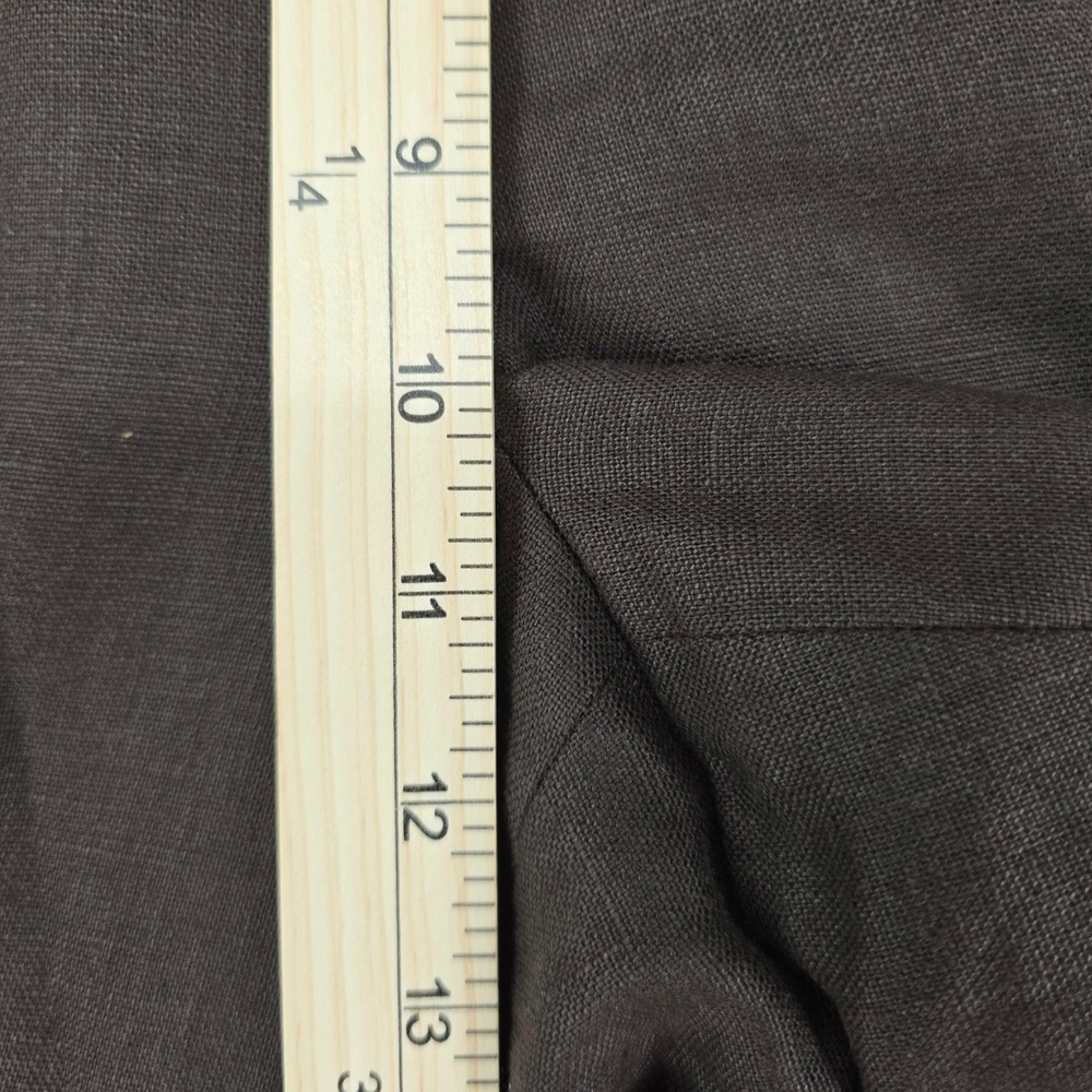 Lauren Ralph Lauren Brown 100% Linen Wide Leg High Rise Trousers Pants Size 10 - Picture 3 of 8
